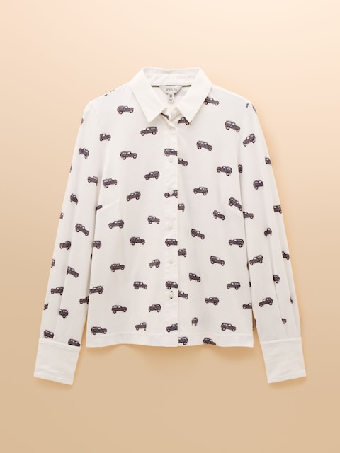 joules Eleanor Tomlinson White 4x4 Cotton-Rich Jersey Shirt