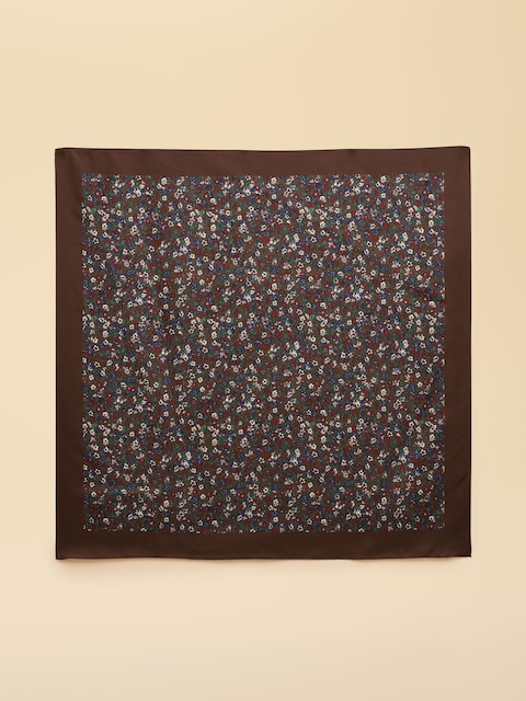 Joules Elsie Chocolate Brown Small Square 100% Scarf