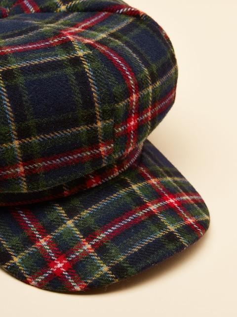 joules Elvaston Navy/Khaki Check Tweed Baker Boy Hat