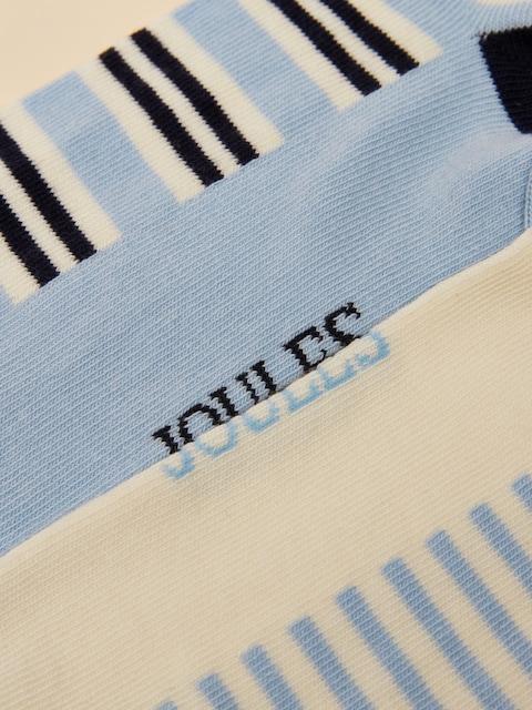 Joules Everyday Blue/Ecru 2 Pack Cotton Blend Socks