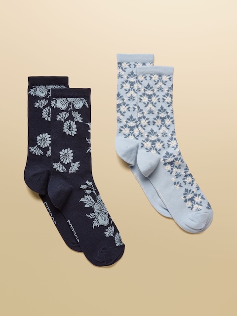 Joules Everyday Blue/Navy 2 Pack Cotton Blend Socks