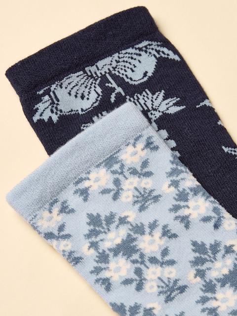 Joules Everyday Blue/Navy 2 Pack Cotton Blend Socks
