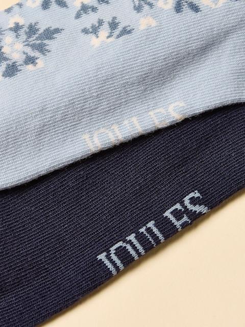 joules Everyday Blue/Navy 2 Pack Cotton Blend Socks