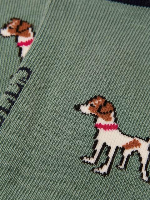 Joules Everyday Green/Blue 2 Pack Cotton Blend Socks