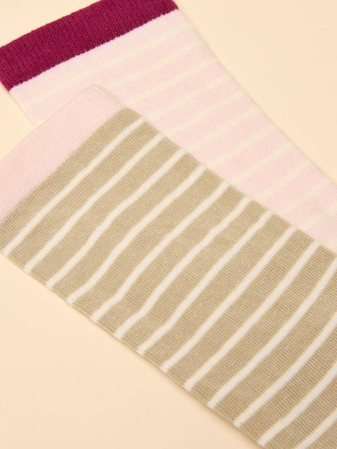 Joules Everyday Multi Ecru 2 Pack Cotton Blend Socks