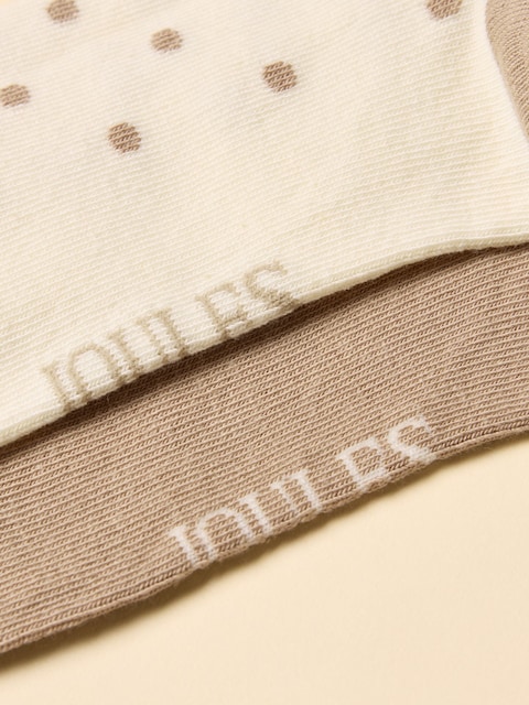 joules Everyday Multi Neutral 2 Pack Cotton Blend Socks