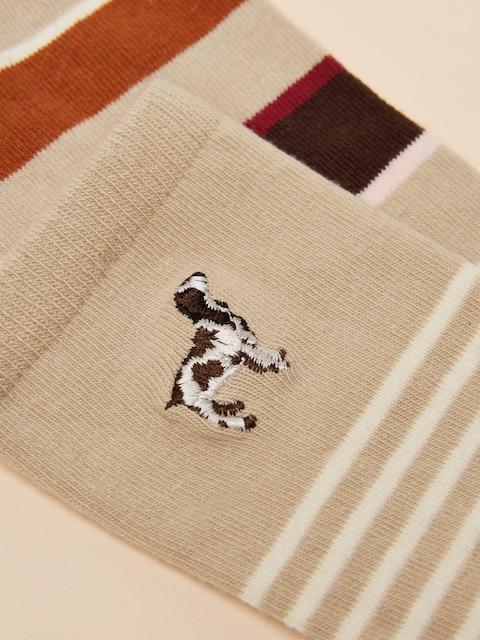 Joules Everyday Orange/Neutral 2 Pack Cotton Blend Socks