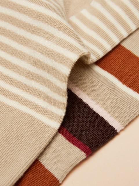 joules Everyday Orange/Neutral 2 Pack Cotton Blend Socks