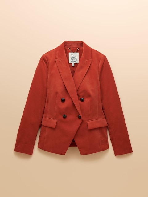 joules Fernhill Orange Corduroy Double Breasted Blazer