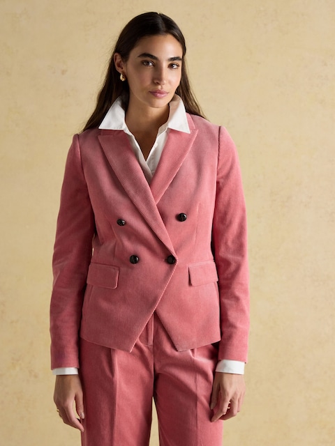 Joules Fernhill Pink Corduroy Double Breasted Blazer