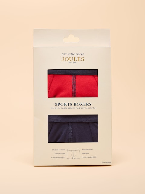 Joules Get A Move On Navy/Red Pack Of Two Sports Boxers