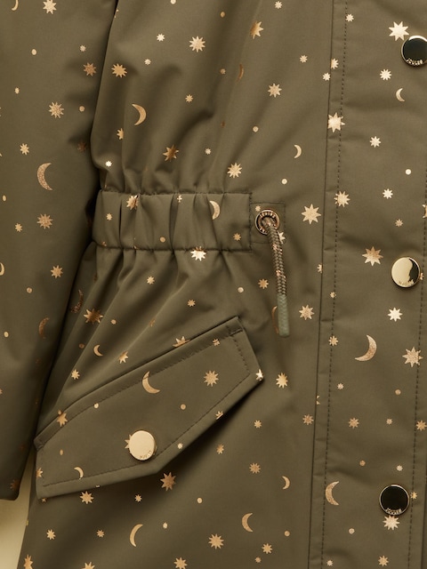 joules Girls' Alix Khaki Green Waterproof Parka Coat