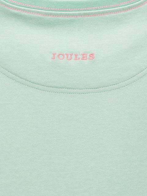 joules Girls' Astra Aqua Blue Applique Cotton T-Shirt
