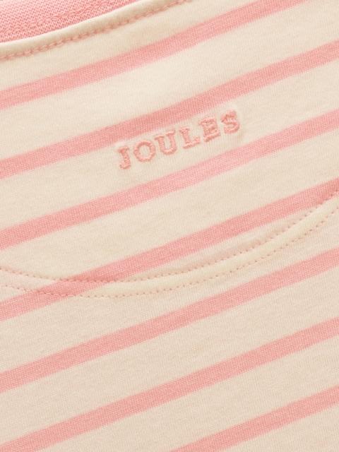 joules Girls' Astra Pink Stripe Horse Applique Cotton T-Shirt