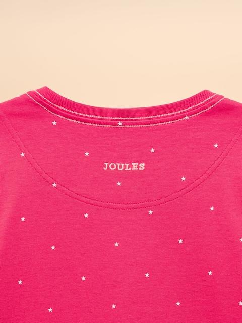 joules Girls' Ava Bright Pink Applique Long Sleeve Top