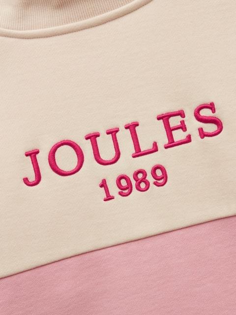 Joules Girls' Elliot Pink Colourblock Colourblock Quarter Zip Sweatshirt