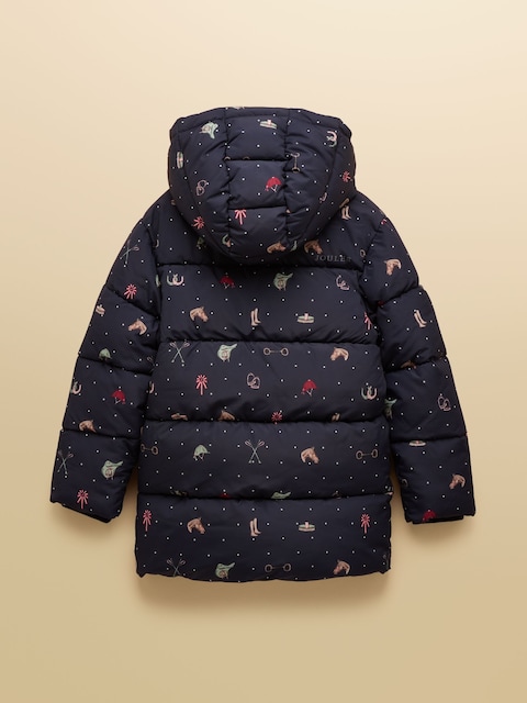 Joules Girls' Emmeline Navy Horse Showerproof Padded Coat
