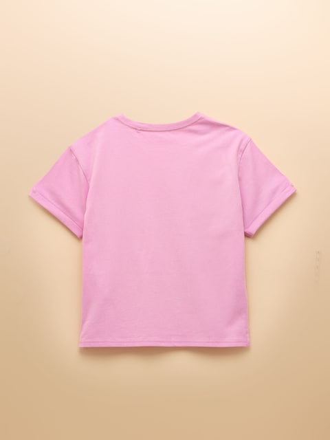 Joules Girls' Fundays Lilac Purple Short Sleeve Screenprint T-Shirt