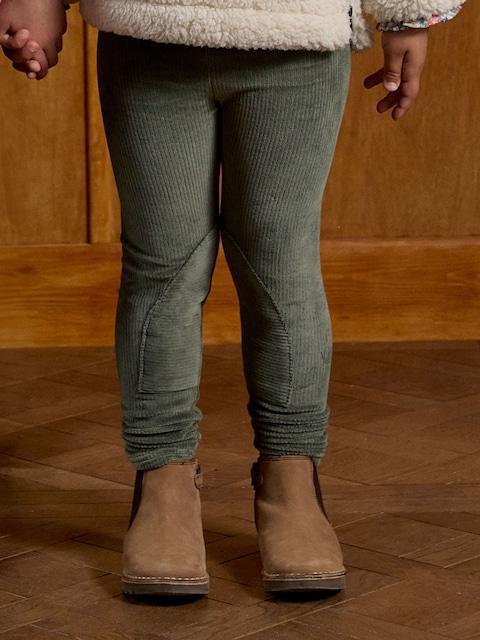 Joules Girls' Giddy Up Khaki Green Stretch Cord Legging