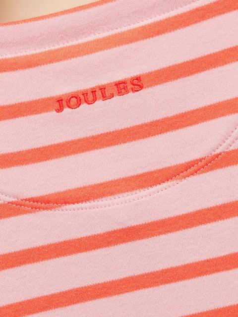 joules Girls' Harbour Pink and Orange Stripe Long Sleeve Jersey Top