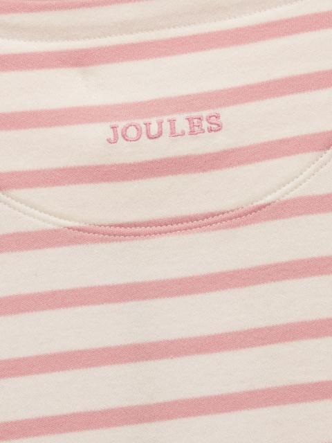 joules Girls' Harbour Pink & Cream Long Sleeve Jersey Top