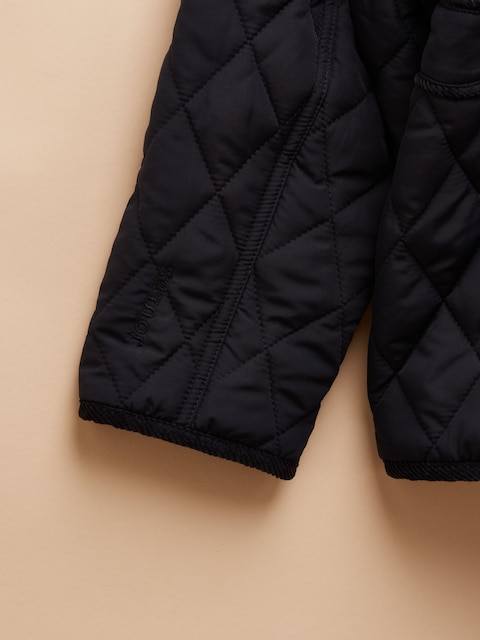 joules Girls' Marsdale Navy Blue Showerproof Quilted Jacket