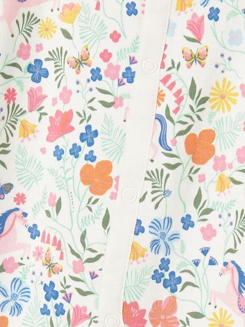 Joules Girls' Razamataz Cream Horse Print Cotton Babygrow