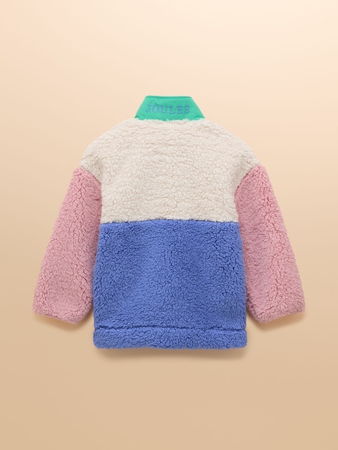 Joules Girls' Tilly Blue Colourblock Quarter Zip Fleece