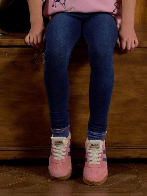 Joules Girls' Trot Dark Wash Blue Jersey Denim Jodphur-Style Leggings