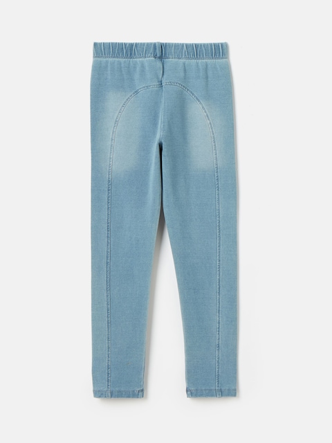 joules Girls' Trot Light Wash Blue Jersey Denim Jodphur-Style Leggings