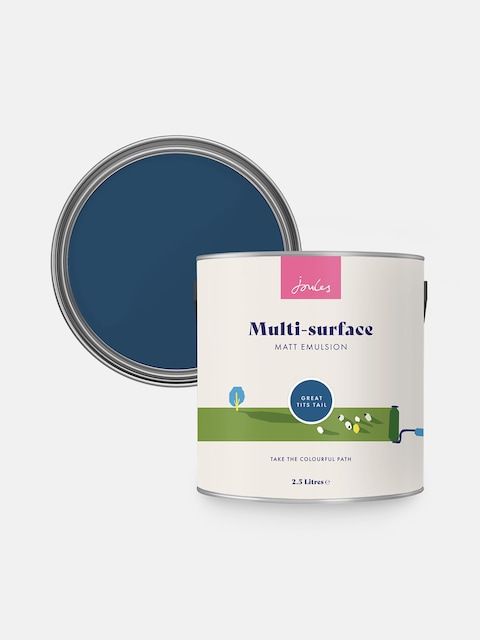 joules Great Tits Tail Blue Multi Surface Matt Emulsion