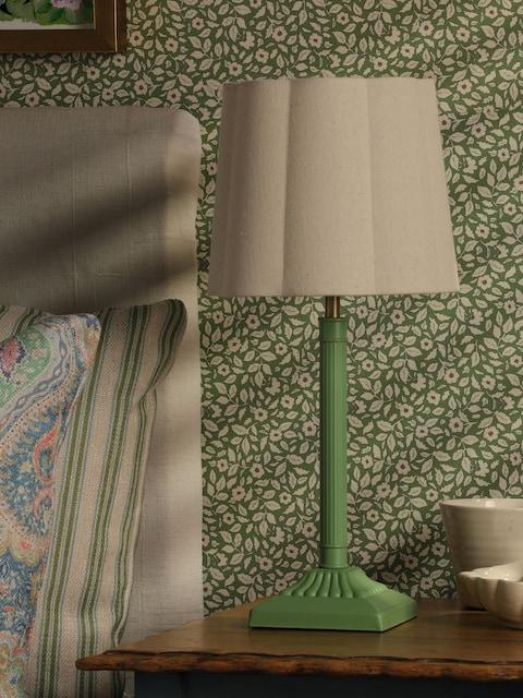 Joules Green Buscot Square Base Table Lamp With Shade