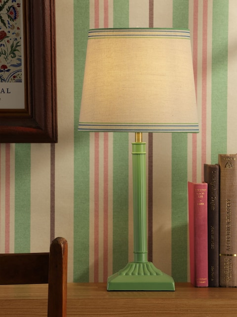 Joules Green Buscot Square Base Table Lamp With Shade