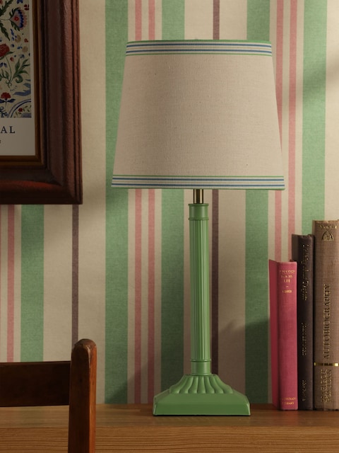Joules Green Buscot Square Base Table Lamp With Shade