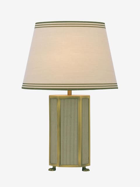 joules Green Helmingham Antique Brass Claw Foot Table Lamp