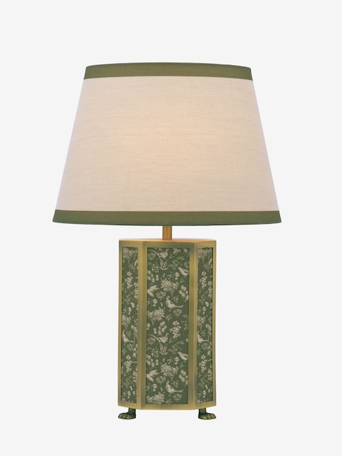 joules Green Helmingham Antique Brass Claw Foot Table Lamp