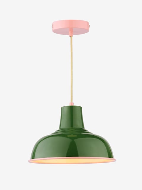 joules Green Pink Hatfield Industrial Pendant Ceiling Light