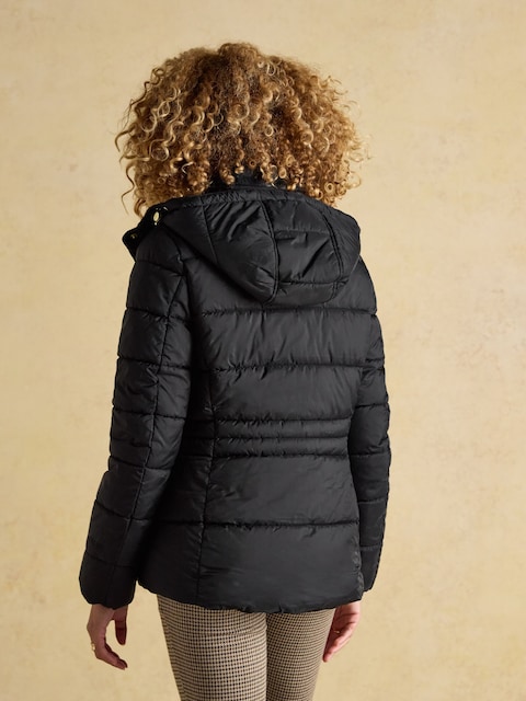 Joules Hadlow Black Showerproof Padded Coat With Hood