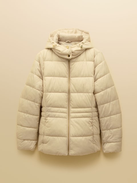 joules Hadlow Neutral Showerproof Padded Coat with Hood