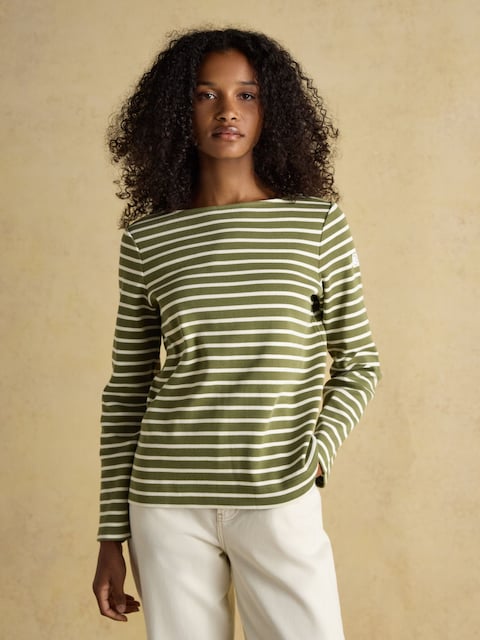 Joules Harbour Multi 2 Pack Navy/Green Boat Neck Breton Tops