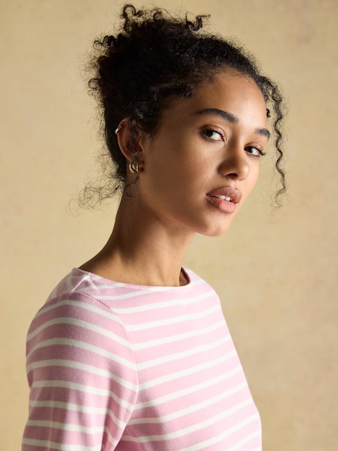 joules Harbour Multi 2 Pack Navy Stripe/ Pink Stripe Boat Neck Breton Tops