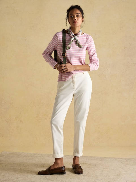 joules Harbour Multi 3 Pack Navy/Creme/Pink Boat Neck Breton Tops