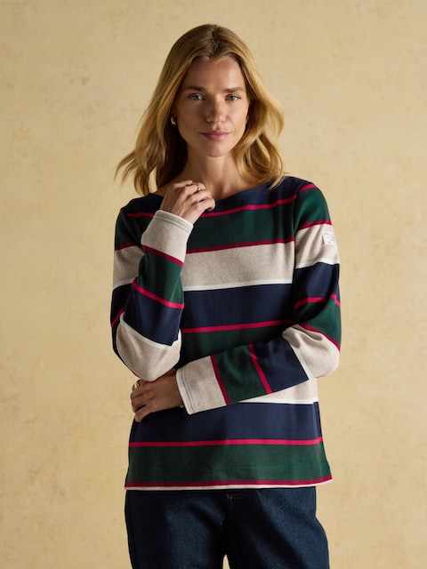 Joules Harbour Multi Boat Neck 100% Cotton Breton Top
