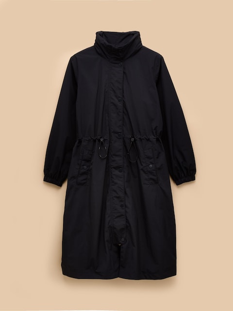 joules Hensley Navy Longline Waterproof Coat with Packable Hood