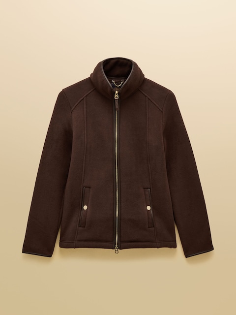 joules Heritage Chocolate Regular Zip Through Fleece