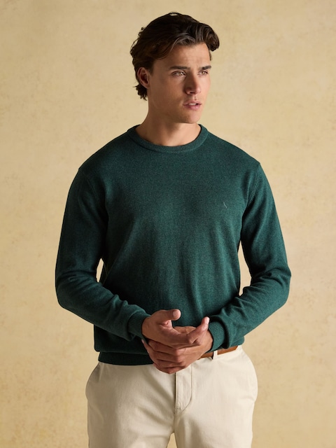 Joules Hillside Dark Green Crew Neck Knitted Jumper