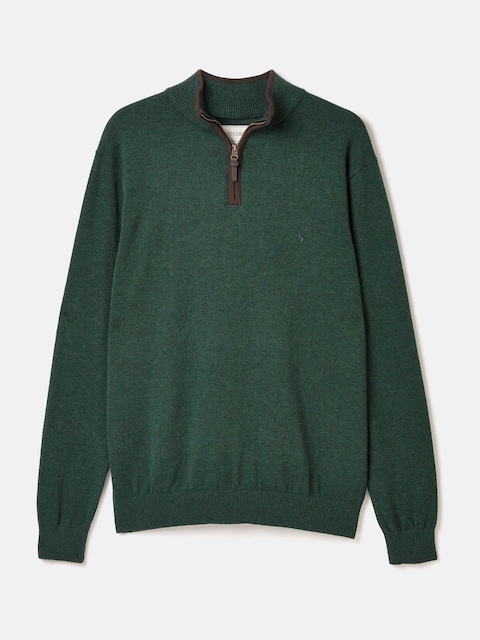 joules Hillside Dark Green Quarter Zip Knitted Jumper