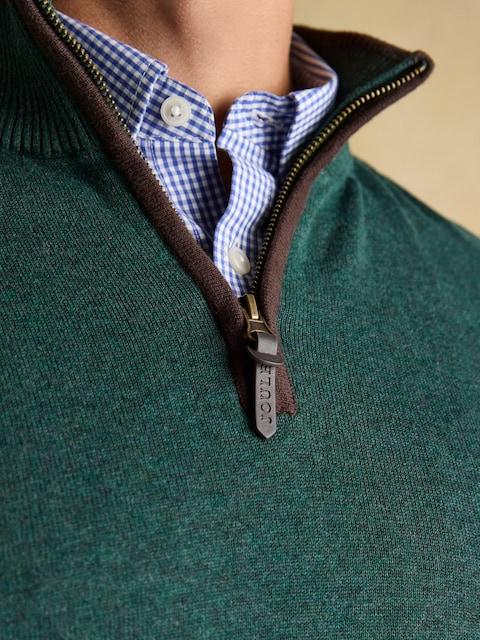 joules Hillside Green/Navy 2 Pack Quarter Zip Knitted Jumpers