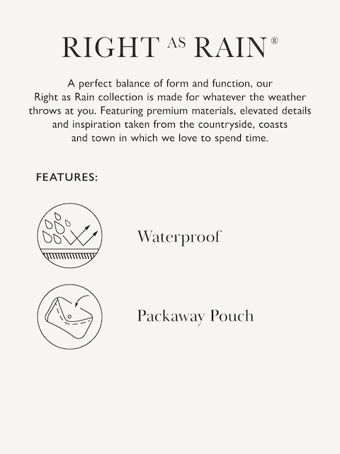 joules Holkham Black Waterproof Packable Raincoat With Hood