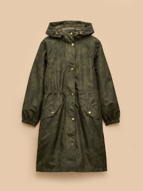 joules Holkham Green Waterproof Packable Raincoat With Hood